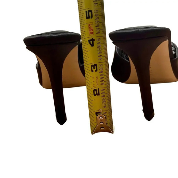 New GOOD AMERICAN Jeweled Glass Slipper Black Satin 4" Heel Mules Women's 9.5 - Picture 9 of 10